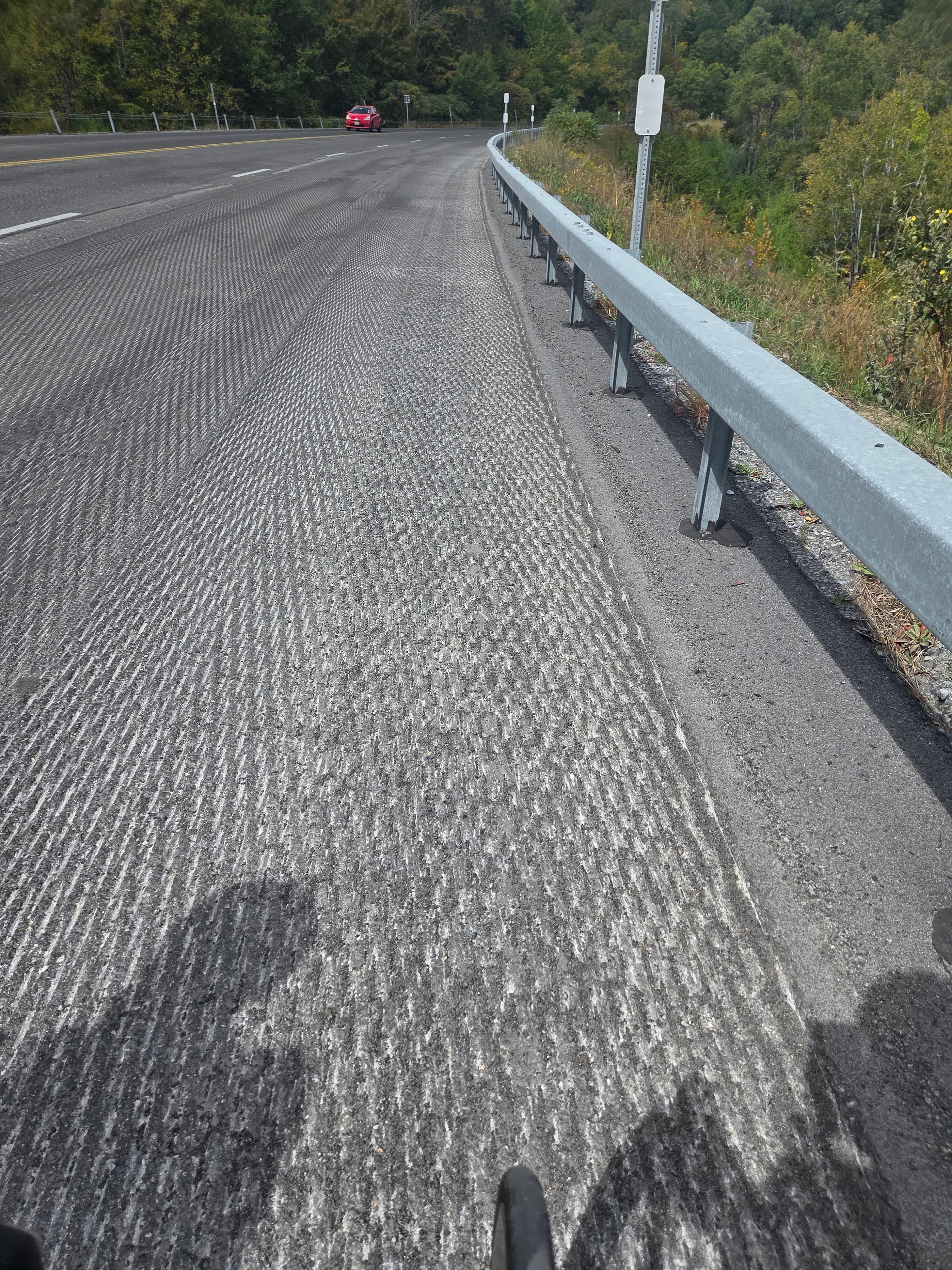 Four miles of grated road.